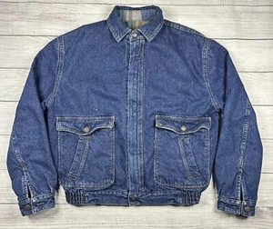 VTG Levi’s A-2 Bomber Jacket Men’s Size M Denim Big Label Full Zip 90s Lined - Picture 1 of 24