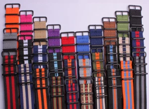 Venta al por mayor correa de reloj de nailon con hebilla negra 30 colores disponibles 100 piezas - Imagen 1 de 12