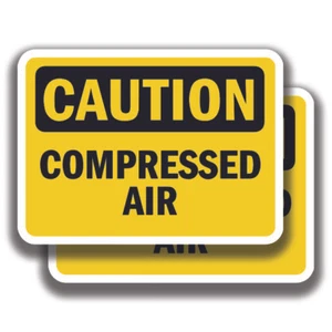 CAUTION COMPRESSED AIR DECAL Stickers Sign Bogo For Truck Window Office - Picture 1 of 1