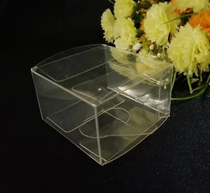 20/50/100 Clear PVC Boxes 5x5x3 cm Wedding Party Macaroon Favor Candy Gift - Picture 1 of 1