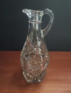 Vintage Anchor Hocking Glass Bottle Oil Vinegar Decanter Starburst 6in Gift - Picture 1 of 6