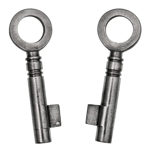 Antique Key x 2 - UNUSUAL Radial Type BLANK KEYS 2½" - ref.k705 Cover