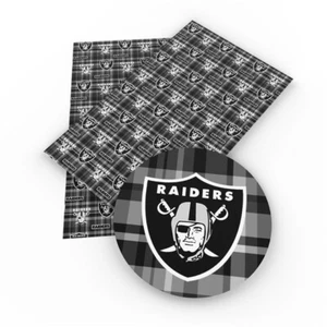 Raiders FAUX LEATHER SHEET 8" x 12" 1064948 Las Vegas Football LITCHI TEXTURE - Picture 1 of 1