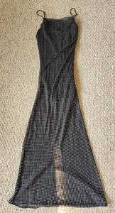 NWT Urban Outfitters UO Rosalia Chiffon Maxi Dress Black Polka Dot Size Small - Picture 1 of 7