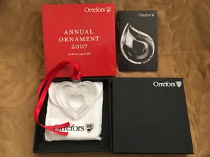 Orrefors Crystal Annual Ornament 2007-Heart Design! Beautiful! NIB! - Picture 1 of 3