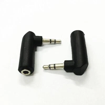 4  Pole Connector Plug Stereo Audio Adapter 90 Degree 3.5mm Male To Female - Image 1 of 4