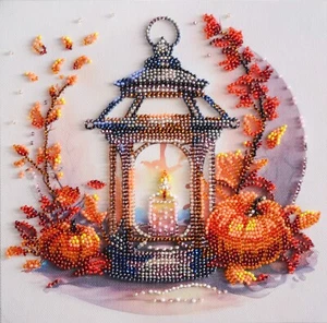 DIY Mid-sized Bead Embroidery Kit Autumn Light Beadwork Beaded Stitching Art Set - Picture 1 of 14