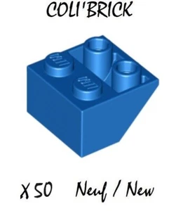 Lego 3660 - 50x Dachstein / Slope, inverted 45 2x2 - blau / blue - NEU - Bild 1 von 1