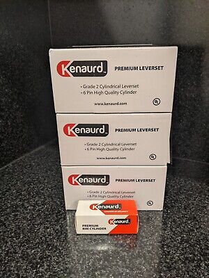 3- Kenaurd Premium Grade 2 Cylindrical Leverset 6 Pin Cylinder + 1 Rim Cylinder • 75$