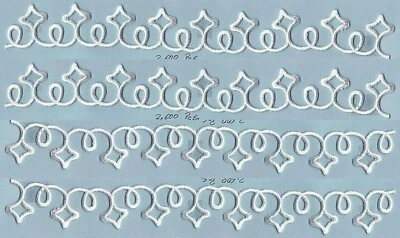 White Scroll Trim Patch Embroidered Cut out Iron on Sew on (9" in) Lot of 4 - Image 1 of 3