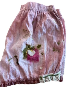 Pumphose Shorts Up Cycled Boho Festival Blumen Spitze Herz Gr. XL handbemalt - Bild 1 von 11
