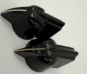 (2) Vintage Black Bakelite Antique Radio, Equipment Knob,Nice! - Picture 1 of 7