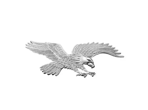 American Eagle Hawk Emblem Large 23cm Wide Bike Décor - Self-Adhesive, Chrome - Picture 1 of 2