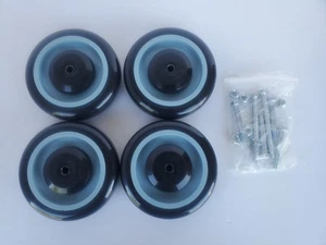 Juego de 4 ruedas de repuesto para carro de compras con herrajes de 5" de diámetro - Imagen 1 de 9