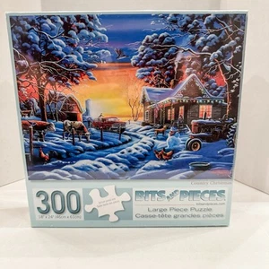 NEW! 300 Pieces Geno Peoples Art Puzzle "Country Christmas" 18" x 24" Sealed - Picture 1 of 3