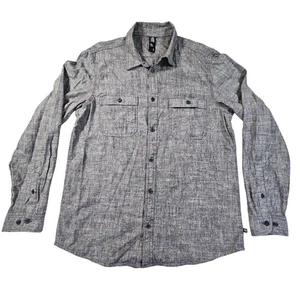 Camisa Mountain Hardwear Para Hombres Gris Cáñamo Algodón Orgánico Abotonada Grande L - Imagen 1 de 8
