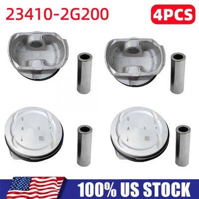 G4KE Engine Pistons & Rings for Hyundai Sonata Tucson Kia Sportage Sorento 2.4L Foto 1 de 4