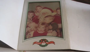 60er Jahre Weihnachten WEIHNACHTSMANN & Kinder Farb ORIGINALFOTO IN POSTKARTE VERSANDTASCHE - Bild 1 von 1