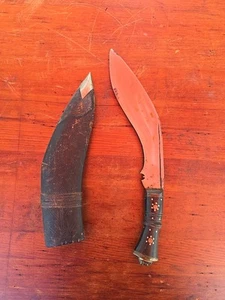 Vintage Original Nepalese Gurkha Kukri Knife & Sheath - India - Picture 1 of 16