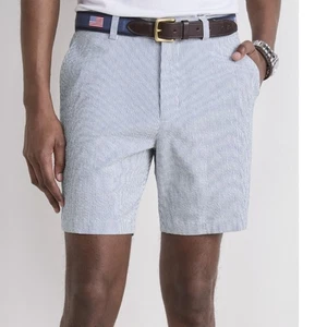 Vineyard Vines Seersucker Stripe Breaker Mens Cotton Blend Shorts - Size 38 - Picture 1 of 7