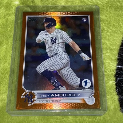 2022 Topps 1st Edition - Trey Amburgey #263 Orange Refractor /75 Rookie SSP Holo - Image 1 of 2
