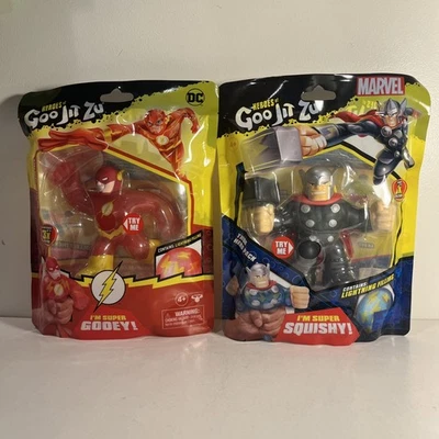 Heroes of Goo Jit Zu DC Flash Marvel Thor Lote de 2 figuras de acción ¡Nuevo! Foto 1 de 4