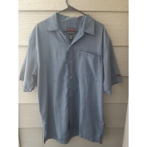 Fubu Collection Men’s L Blue Button Down Shirt Short Sleeve - Picture 1 of 9