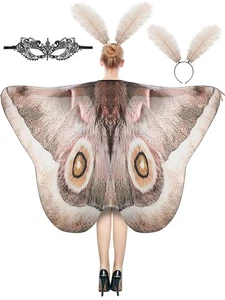 BOARDFEB 3 Teile Motte Schmetterling Flügel Cape Erwachsenen Kostüm Halloween Schmetterling Wi... - Bild 1 von 7