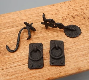 Antiguo gancho de metal forjado vintage herrajes y soporte para casa de muñecas miniatura 1:12 - Imagen 1 de 7