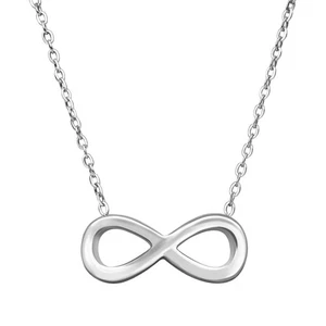TRIXES Infinity Necklace - Iconic Silver Jewellery Design with Velvet Gift Box - Picture 1 of 15