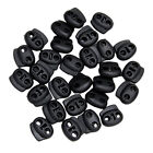 100 Pcs Black Oval Spring Button Rope Lock Elastic