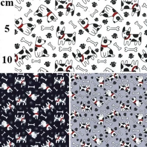 100% Cotton Poplin Fabric Rose & Hubble Cartoon Dogs Puppies Spotty Puppy - Picture 1 of 4