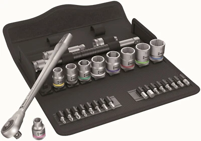 Wera 004047 Metric 29 Piece 3/8" Metal Zyklop Push Ratchet & Socket Set,8100 SB7 - Image 1 of 4