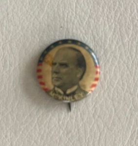 Antique 1896 William McKinley Political US Presidential Campaign Pinback Button - Picture 1 of 2