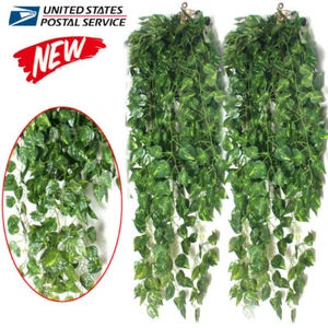 2pcs Artificial Fake Flower Vine Hanging Garland Plant Ivy Home Outdoor Garden - Picture 1 of 11