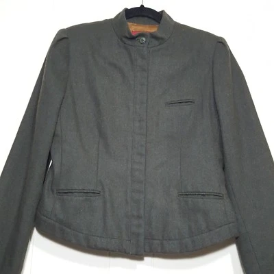 Chaqueta Blazer Vintage Sasson Estilo Militar Verde Oliva Talla 10/11 Botón Oculto Foto 1 de 4