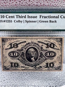 10 Cent Third Issue Fractional Currency FR#1255 VF 30 PAPER NOTE - Picture 1 of 5