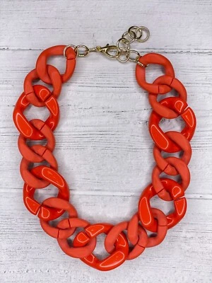 Collar Alisha D Moda Acrílico Eslabón Cadena Grueso Distintivo Naranja Foto 1 de 2