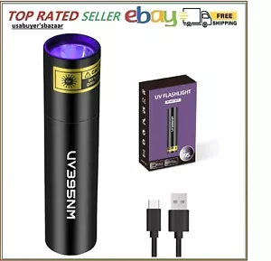 UV Flashlight Rechargeable 395nm Black Light for Pet Urine Detection, USB - C... - Picture 1 of 6