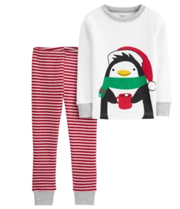 Baby Boy Carter's 2-pc Penguin Snug Fit Cotton PJs Pajamas Holiday 12 months B8 - Picture 1 of 2