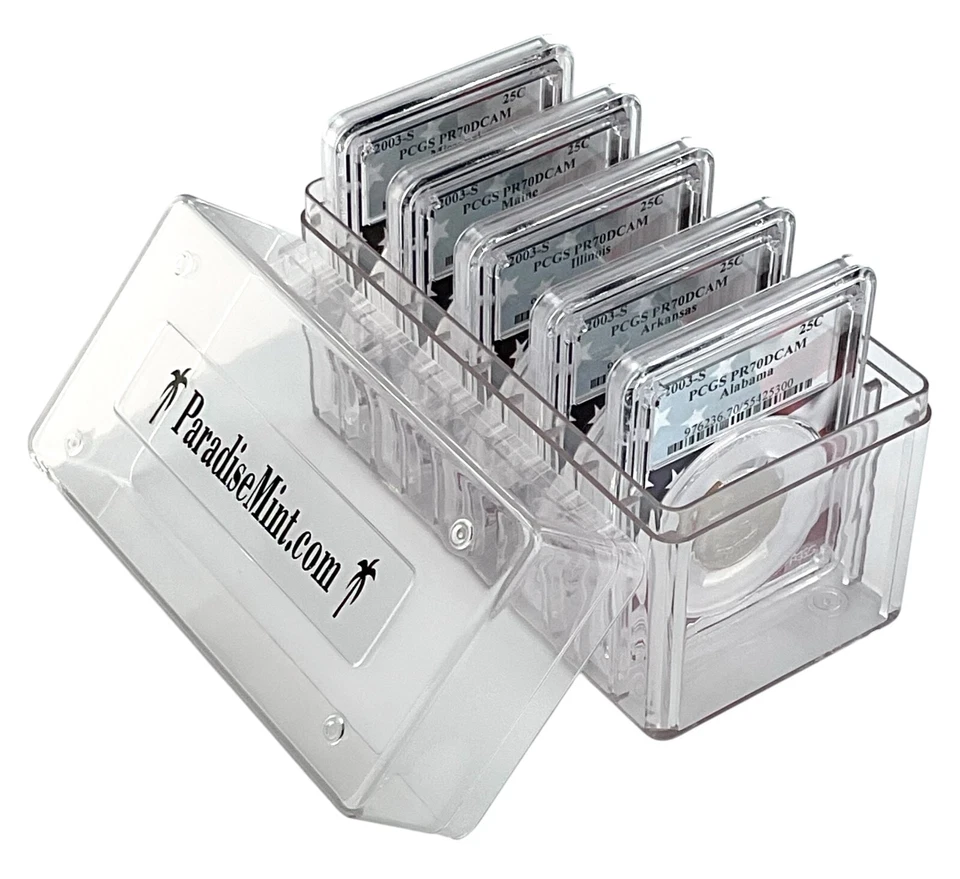 2003 S Clad Quarter 5 Coin Set PCGS PR70 Ultra Cameo - Flag Frame w/Case - Image 1 of 3