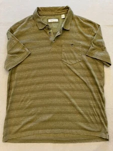 English Laundry Polo Shirt Men's Extra Large Green Heather Stripe Pocket Collar - Picture 1 of 5