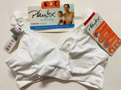 PLAYTEX $34 White 4956 MATERNITY NURSING Wireless Bra XS 32B, 32C, 34B, 34C NWT - Image 1 of 4