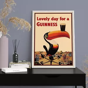 Guinness Print: Vintage Advertising Poster ,Guinness Toucan Old Beer Ad, Retro - Picture 1 of 8