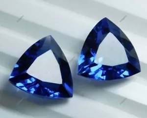 Natural Tanzanite Loose Gemstone 18 Ct CERTIFIED Blue Trillion Shape - Picture 1 of 6