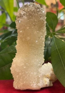 Fantastic CHALCEDONY QUARTZ STALACTITE Crystal Cluster  348.6 Grams India - Picture 1 of 19