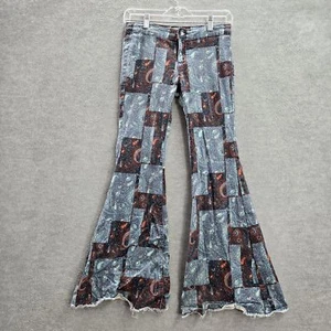 Rock & Roll Denim Girl Jeans 16 Blue Girl Bargain Bell Bottom Paisley Y2K - Picture 1 of 11