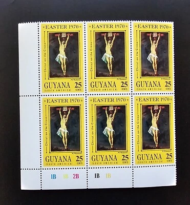 Гайана Британская Гвиана 1970 пасхальные картины Питер Пауль Рубенс черный из 6 листов #1B - Изображение 1 из 4