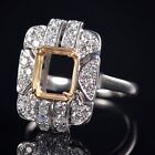 Superbe bague personnalisée pour femme en diamant naturel semi-monture or 18 carats taille émeraude 8 x 6 mm
