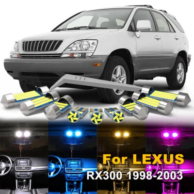 13x LED Interior Lights Package Kit For LEXUS RX300 1998-2003 RX330 RX350 RX400h - Image 1 of 4